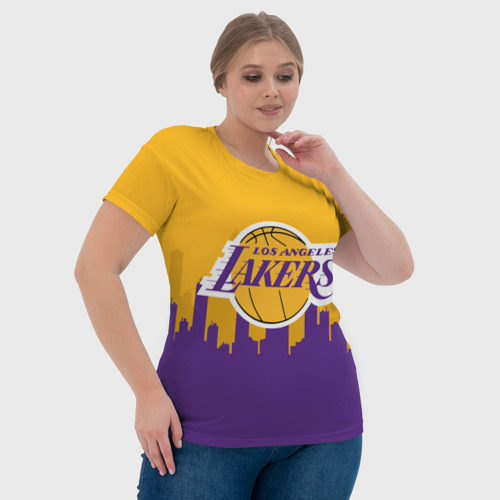Женская футболка 3D с принтом LOS ANGELES LAKERS, фото #4