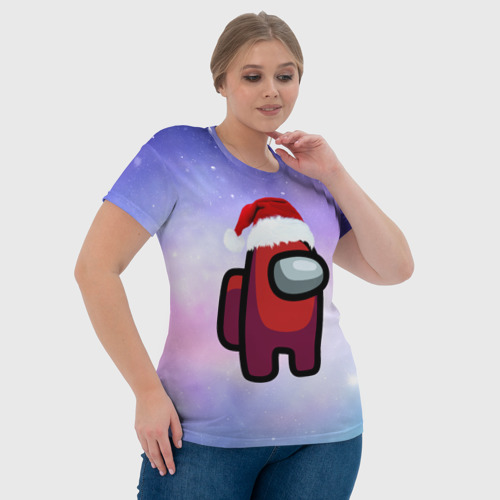 Женская футболка 3D с принтом Новогодний Among us, фото #4