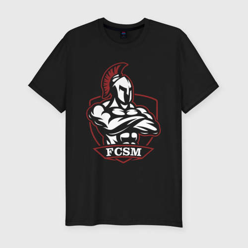 Мужская футболка хлопок Slim с принтом FCSM, вид спереди #2