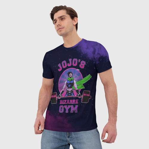 Мужская футболка 3D с принтом JoJo’s Bizarre Adventure Gym, фото на моделе #1