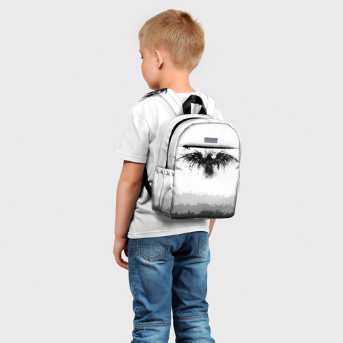 Детский рюкзак 3D с принтом ЧЁРНЫЙ ВОРОН, фото на моделе #1