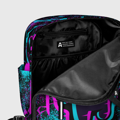 Женский рюкзак 3D с принтом NEON AMONG US | НЕОН АМОНГ АС, фото #5