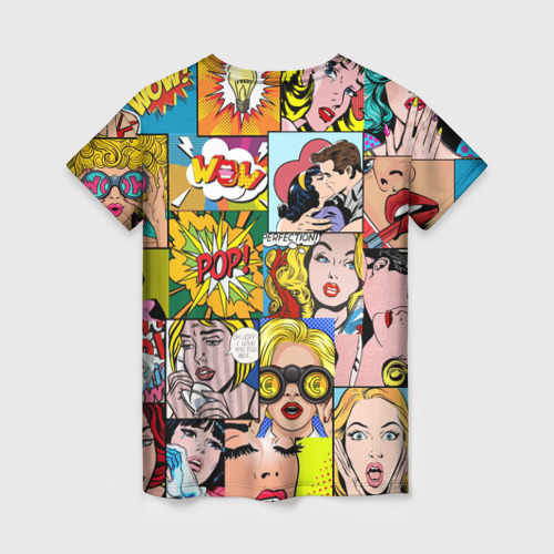 Женская футболка 3D с принтом Pop Art, вид сзади #1