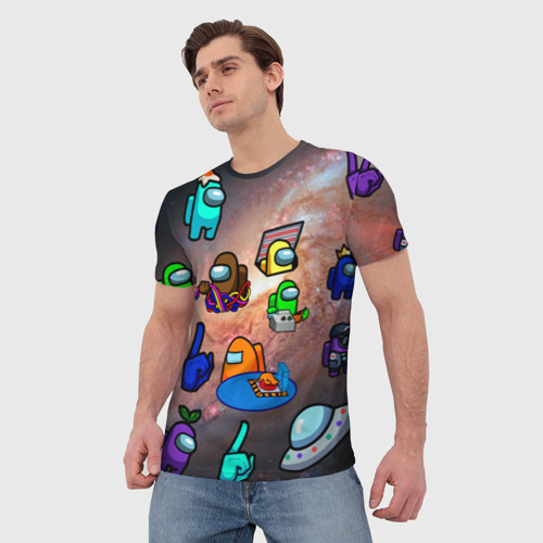 Мужская футболка 3D с принтом Among Us Чёрная дыра, фото на моделе #1