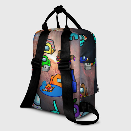 Женский рюкзак 3D с принтом Among Us Чёрная дыра, вид сзади #1