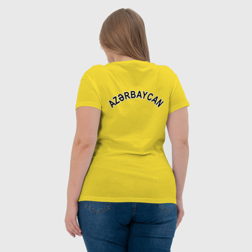 Женская футболка хлопок с принтом Азербайджан, вид сзади #2