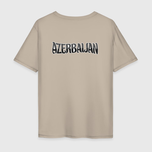 Мужская футболка хлопок Oversize с принтом Азербайджан, вид сзади #1