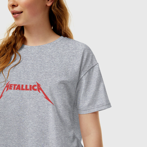Женская футболка хлопок Oversize с принтом And Justice For All Metallica, фото на моделе #1