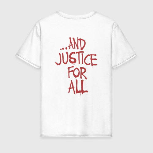 Мужская футболка хлопок с принтом And Justice For All Metallica, вид сзади #1