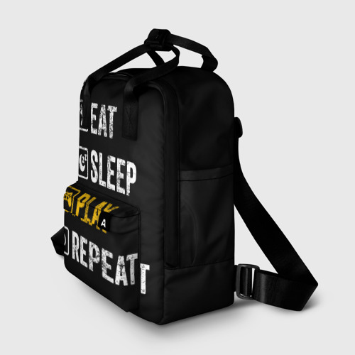 Женский рюкзак 3D с принтом Eat Sleep Play Repeat, фото на моделе #1