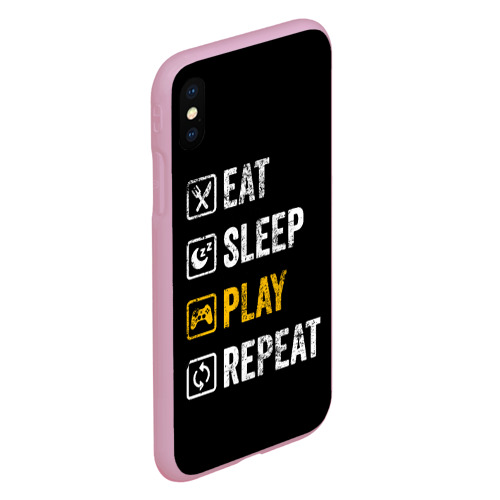 Чехол для iPhone XS Max матовый с принтом Eat Sleep Play Repeat, вид сбоку #3