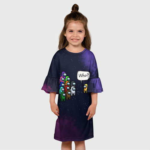 Детское платье 3D с принтом AMONG US, вид сбоку #3