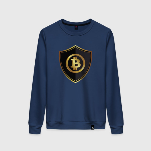 Женский свитшот хлопок с принтом Биткоин (bitcoin), вид спереди #2