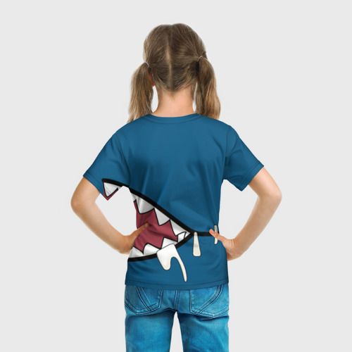 Детская футболка 3D с принтом Акула gawr gura, вид сзади #2