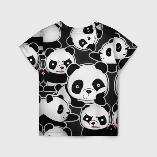 Детская футболка 3D с принтом Смешные панды, вид сзади #1