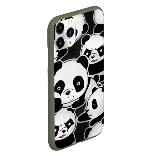 Чехол для iPhone 11 Pro матовый с принтом Смешные панды, вид сбоку #3