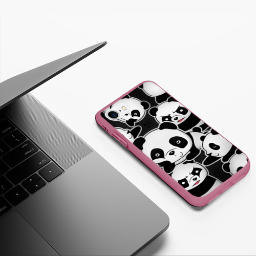Чехол для iPhone 7/8 матовый с принтом Смешные панды, фото #5