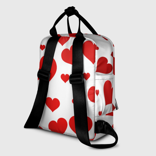 Женский рюкзак 3D с принтом Сердечки, вид сзади #1