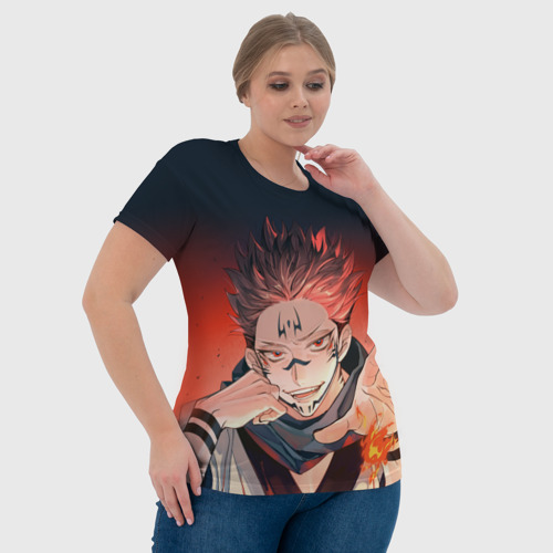 Женская футболка 3D с принтом Магическая битва | Рёмен Сукуна, фото #4