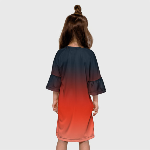 Детское платье 3D с принтом Магическая битва, вид сзади #2