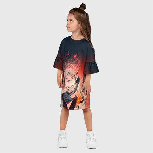 Детское платье 3D с принтом Магическая битва, фото на моделе #1