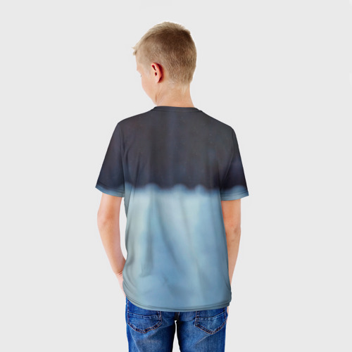 Детская футболка 3D с принтом Самоед, вид сзади #2