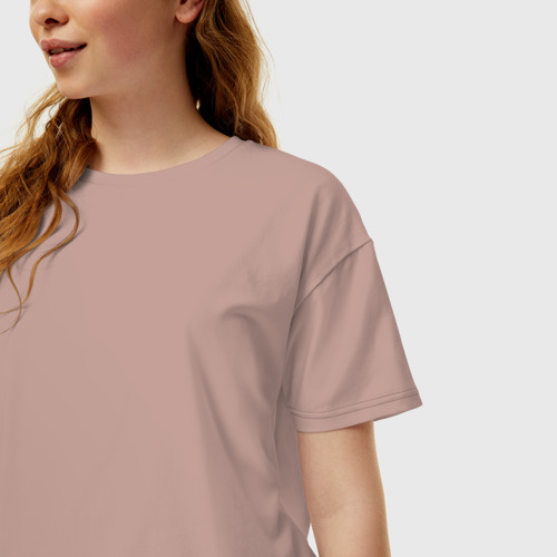 Женская футболка хлопок Oversize с принтом Москва evltn, фото на моделе #1