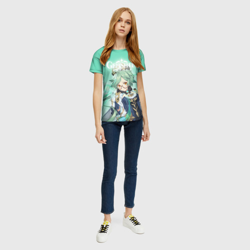 Женская футболка 3D с принтом Sucrose, вид сбоку #3