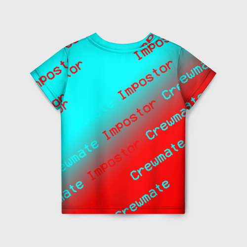 Детская футболка 3D с принтом AMONG US - Impostor/Crewmate, вид сзади #1
