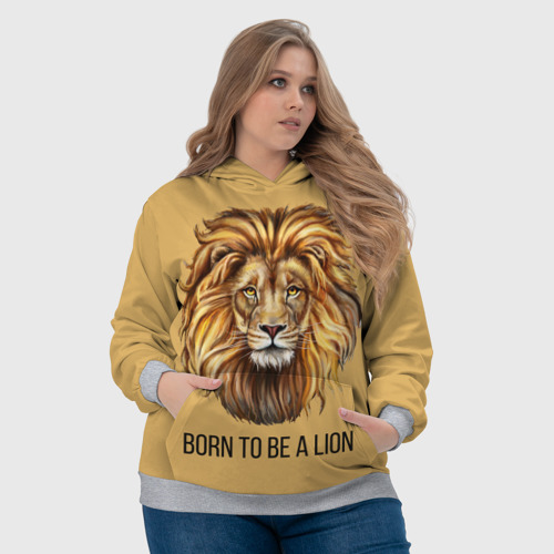 Женская толстовка 3D с принтом Рождённый быть львом, фото #4