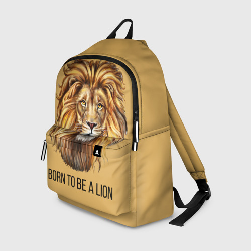 Рюкзак 3D с принтом Рождённый быть львом, вид спереди #2