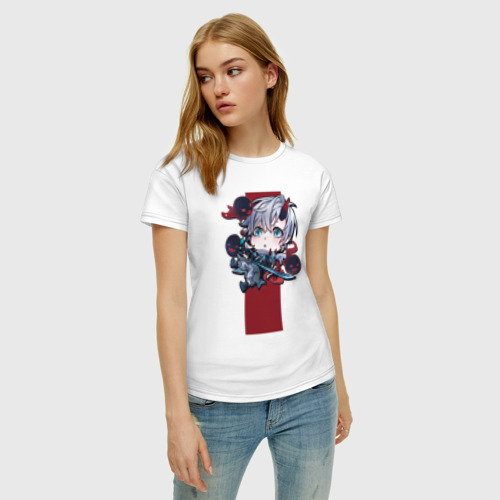 Женская футболка хлопок с принтом The King's avatar, фото на моделе #1