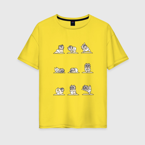 Женская футболка хлопок Oversize с принтом Йога ОТ Иноске, вид спереди #2