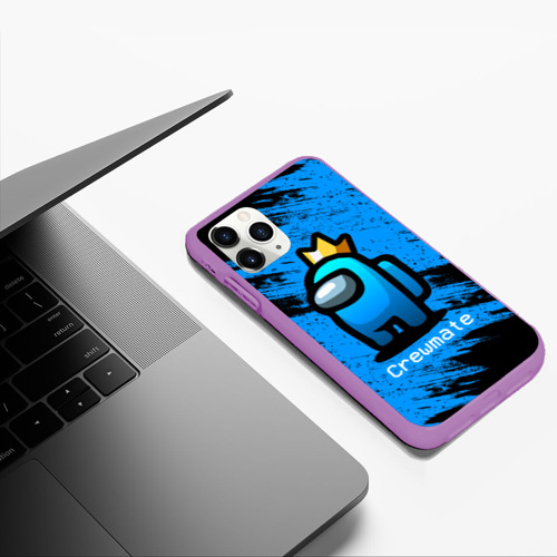 Чехол для iPhone 11 Pro Max матовый с принтом AMONG US - Синий в Короне, фото #5
