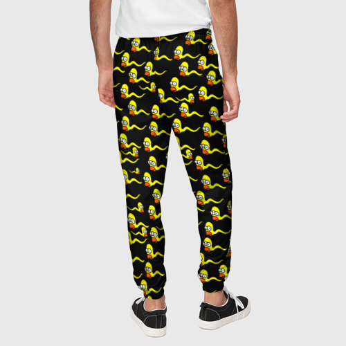 Мужские брюки 3D с принтом Гомер, вид сзади #2