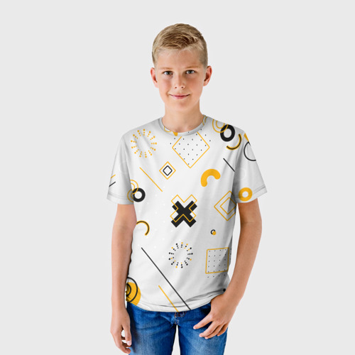 Детская футболка 3D с принтом Узоры, фото на моделе #1