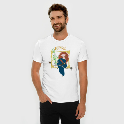 Мужская футболка премиум с принтом Храбрая Сердцем, фото на моделе #1