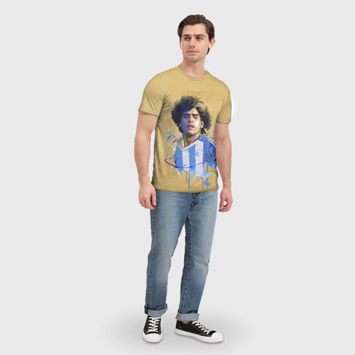 Мужская футболка 3D с принтом Марадона, вид сбоку #3
