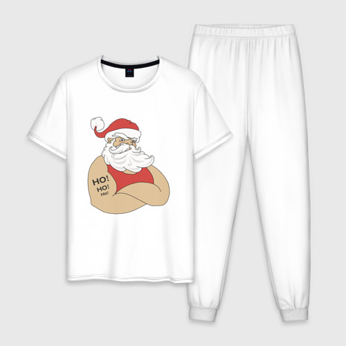 Мужская пижама хлопок с принтом Santa Claus, вид спереди #2