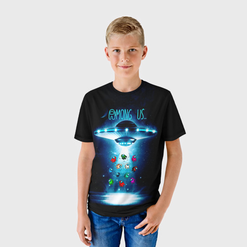Детская 3D футболка с принтом Среди Нас, фото на моделе #1