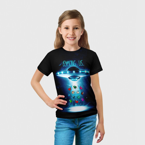 Детская 3D футболка с принтом Среди Нас, вид сбоку #3