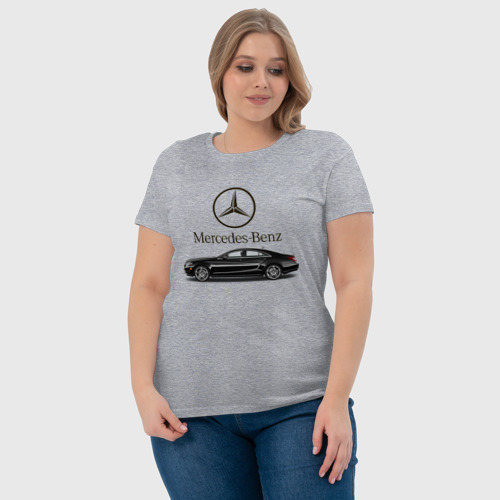 Женская футболка хлопок с принтом Mersedes-Benz, фото #4