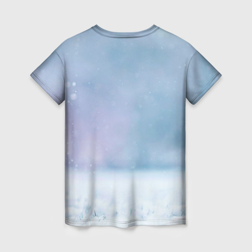 Женская футболка 3D с принтом Чихуахуа в снегу, вид сзади #1