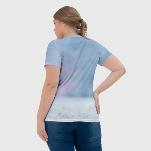 Женская футболка 3D с принтом Чихуахуа в снегу, вид сзади #2