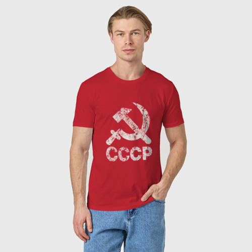 Мужская футболка хлопок с принтом СССР, фото на моделе #1