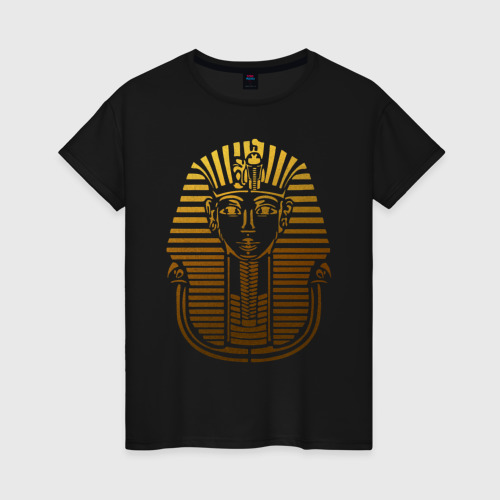 Женская футболка хлопок с принтом Тутанхамон, вид спереди #2