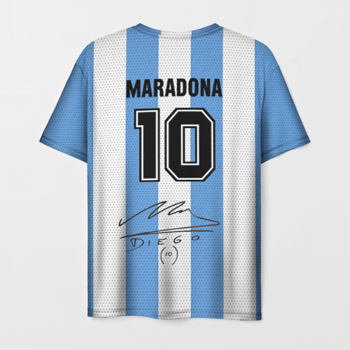 Мужская футболка 3D с принтом Джерси Марадоны с автографом, вид сзади #1