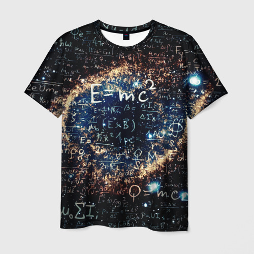 Мужская футболка 3D с принтом Формула Вселенной, вид спереди #2