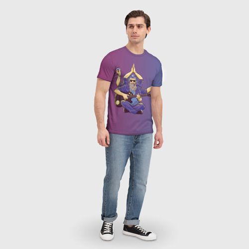 Мужская футболка 3D с принтом БГ многорукий, вид сбоку #3