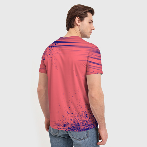Мужская футболка 3D с принтом AMONG US - С КОТИКОМ, вид сзади #2